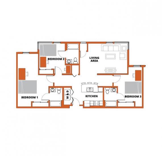 Apartments for Rent Near SUNY Buffalo Campus Walk NY Floor Plans